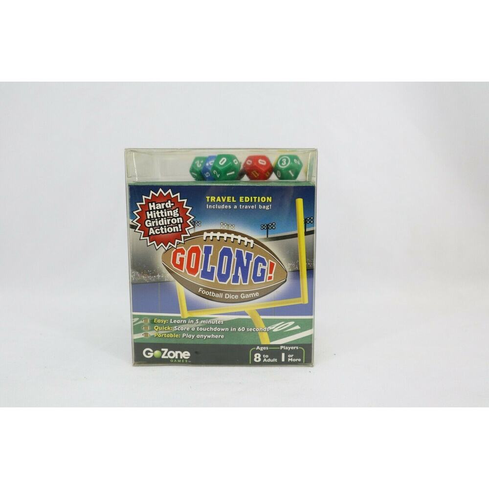 Go Long Football Dice Game Travel Edition Includes Travel Bag NEW SEALED